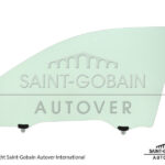 LH FRONT DOOR GLASS GREEN W/FITTING - SEKURIT